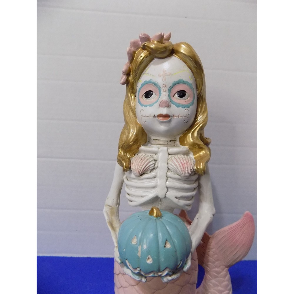 New Halloween Mermaids Dia De Los Muertos Figurines Skeleton Mermaids - Picture 2 of 6